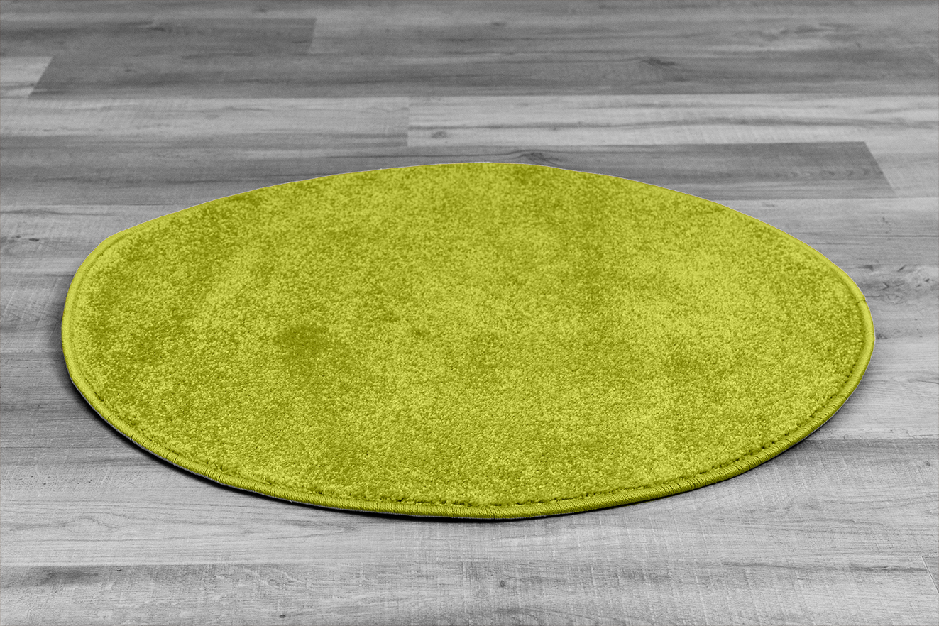 Zora egyszínű körszőnyeg Kiwizöld 80 cm átmérőjű